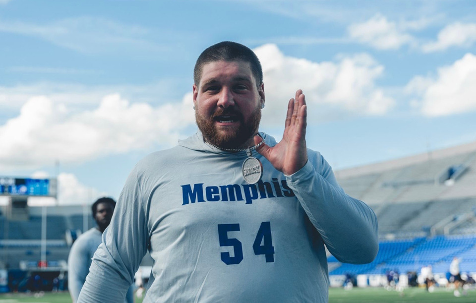 <strong>University of Memphis football player Trent Holler goes by the nickname "Snack."</strong> (Courtesy Memphis Athletics)