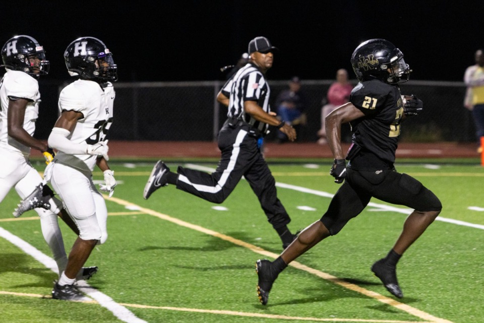 <strong>Whitehaven&rsquo;s Christopher Talley runs for a touchdown during a Houston at Whitehaven football game.</strong> (Brad Vest/Special to The Daily Memphian file)