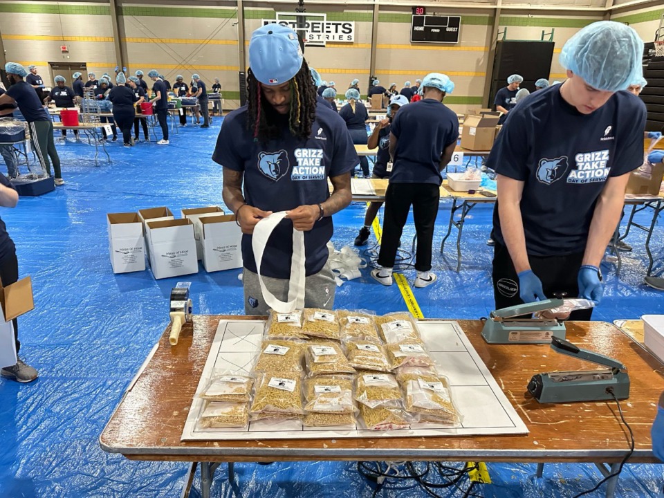 <strong>&ldquo;I feel like every time I do something like this, I get even more love and everybody makes me feel even more at home,&rdquo; said Memphis Grizzlies point guard Ja Morant, as helped pack Meals of Hope.</strong> (Parth Upadhyaya/The Daily Memphian)