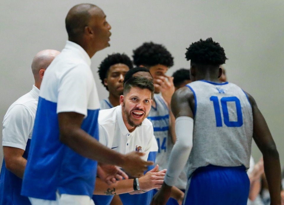 <strong>Memphis Tigers assistant coach Mike Miller during action against the Bahamas National Team in their exhibition game in Nassau, Bahamas, Saturday, August 17, 2019.</strong> (Mark Weber/Daily Memphian)