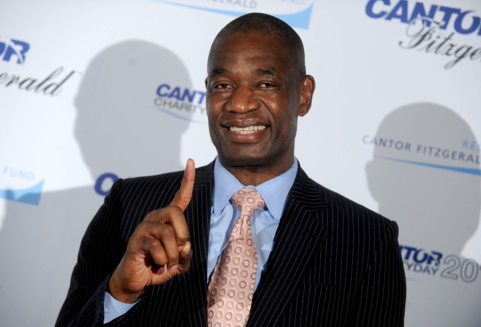 <strong>Dikembe Mutombo at The Annual Charity Day Hosted by Cantor Fitzgerald, BGC and GFI.</strong> (Photo by: Dennis Van Tine/STAR MAX/IPx)