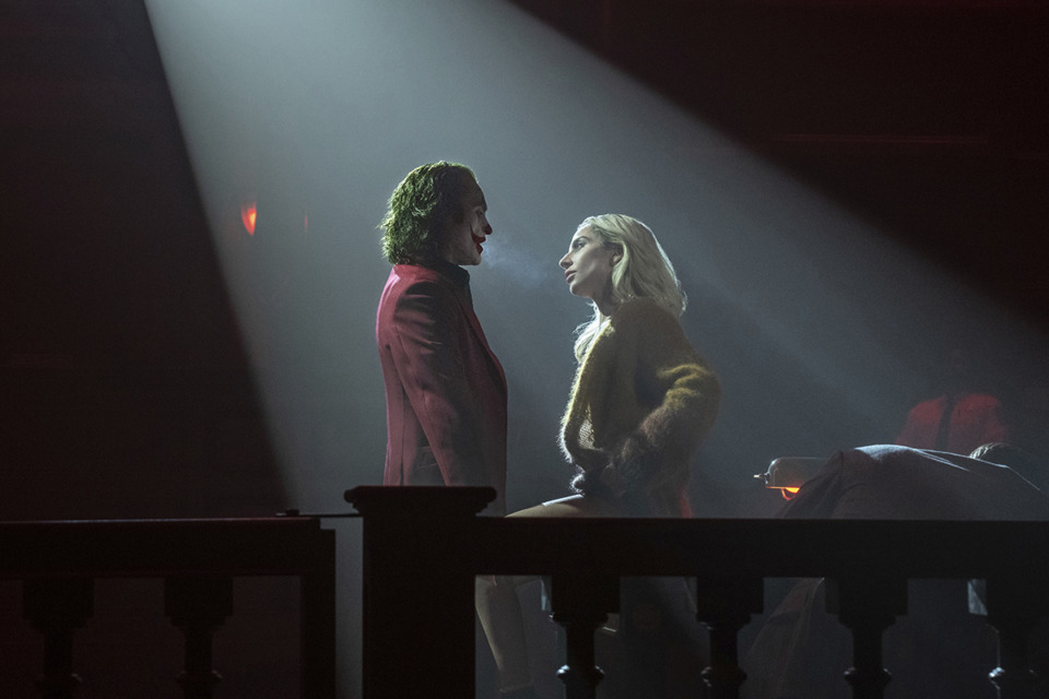 <strong>This image released by Warner Bros. Pictures shows Joaquin Phoenix, left, and Lady Gaga in a scene from "Joker: Folie &agrave; Deux."</strong> (Niko Tavernise/Warner Bros. Pictures via AP file)