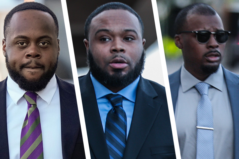 <strong>From left to right: Tadarrius Bean, Demetrius Haley and Justin Smith were on trial.</strong> (From left to right: George Walker IV/AP file; Patrick Lantrip/The Daily Memphian; Patrick Lantrip/The Daily Memphian)