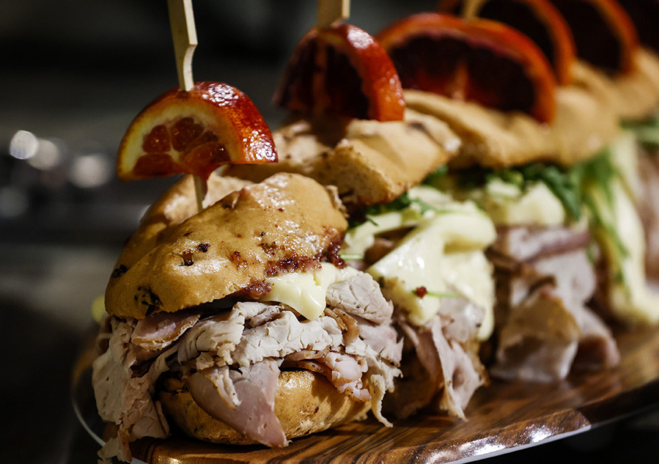 <strong>FedExForum will offer a hickory-smoked pork-loin Baguette, displayed during a new concession and food tour Oct. 8.</strong> (Mark Weber/The Daily Memphian)