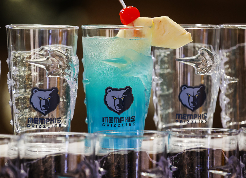 <strong>FedExForum will feature a mocktail in new Grizzlies clawed cups, displayed during a new concession and food tour Oct. 8.</strong> (Mark Weber/The Daily Memphian)