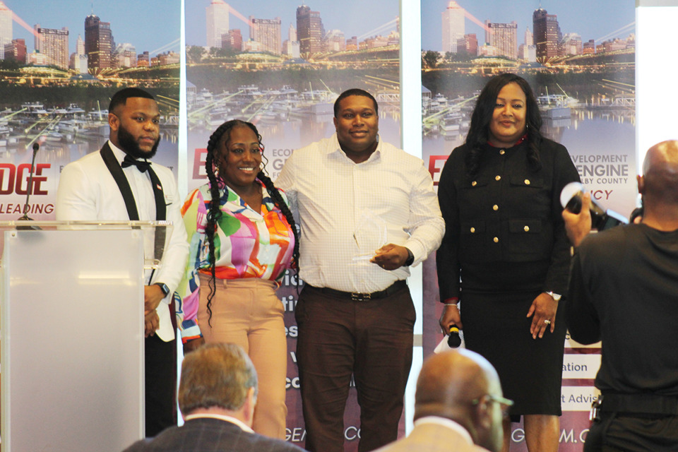 <strong>Riko&rsquo;s Kickin&rsquo; Chicken was awarded the ICED Loan Impact Business of the Year. Owners Riko and Tiffany Wiley accepted the awards.</strong> (Sophia Surrett/The Daily Memphian)