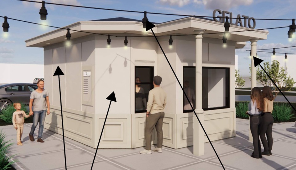 <strong>A rendering depicts a gelato stand proposed for Lakeland Town Square.</strong> (Courtesy City of Lakeland)