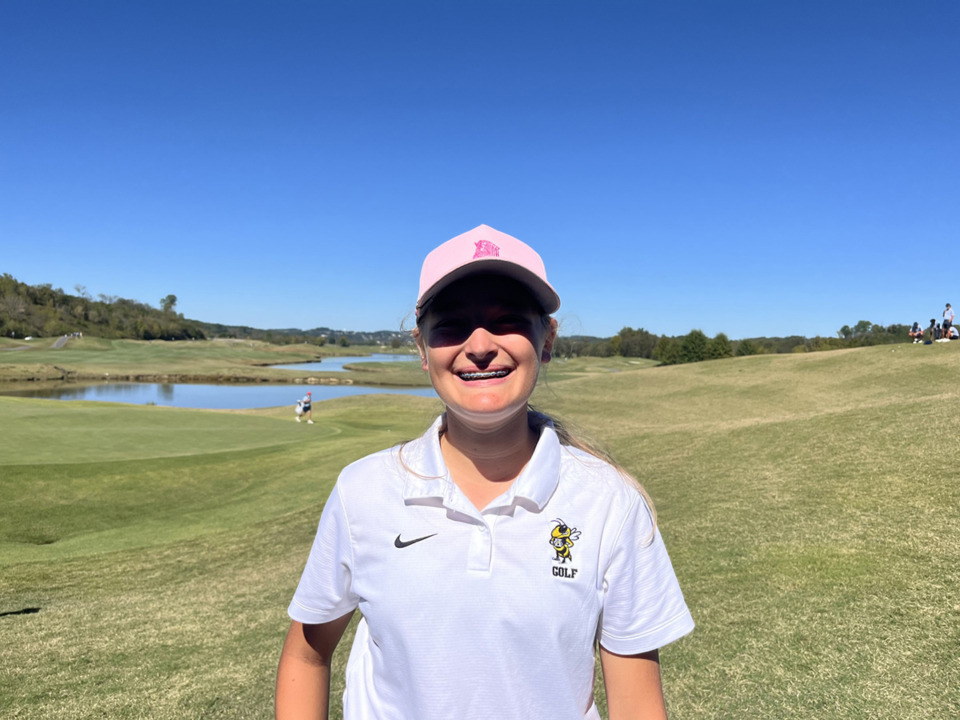 <strong>Hutchison freshman Catherine Bowie won her school&rsquo;s first state golf title Oct. 11. She finished at 4-under 136 and won by three strokes.</strong> (John Varlas/The Daily Memphian)