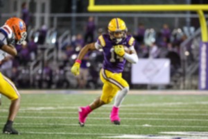 <strong>Desoto Central's wide receiver Jacob Holmes (14) runs with the ball against Southaven Oct.11, 2024.</strong> (Wes Hale Special to the Daily Memphian)