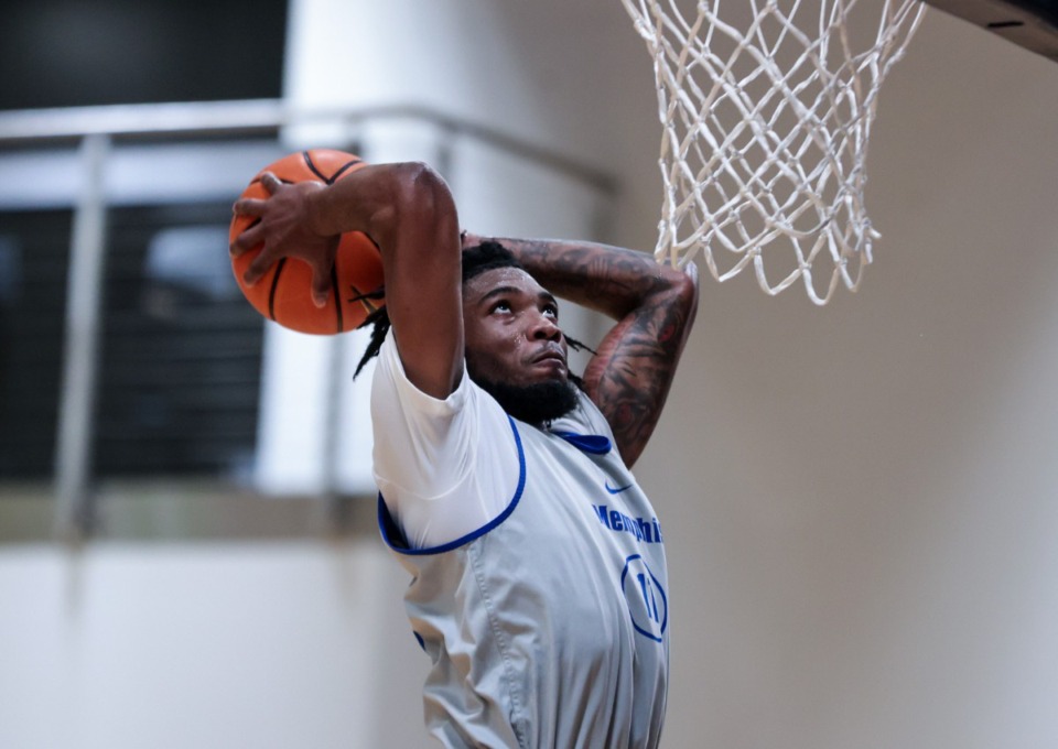 <strong>University of Memphis guard Tyrese Hunter (in a photo from the Tigers' pro day, Oct. 3) spoke to reporters Sunday during the&nbsp;AAC Media Days at Texas&rsquo; Westin Irving Convention Center.</strong> (Patrick Lantrip/The Daily Memphian)