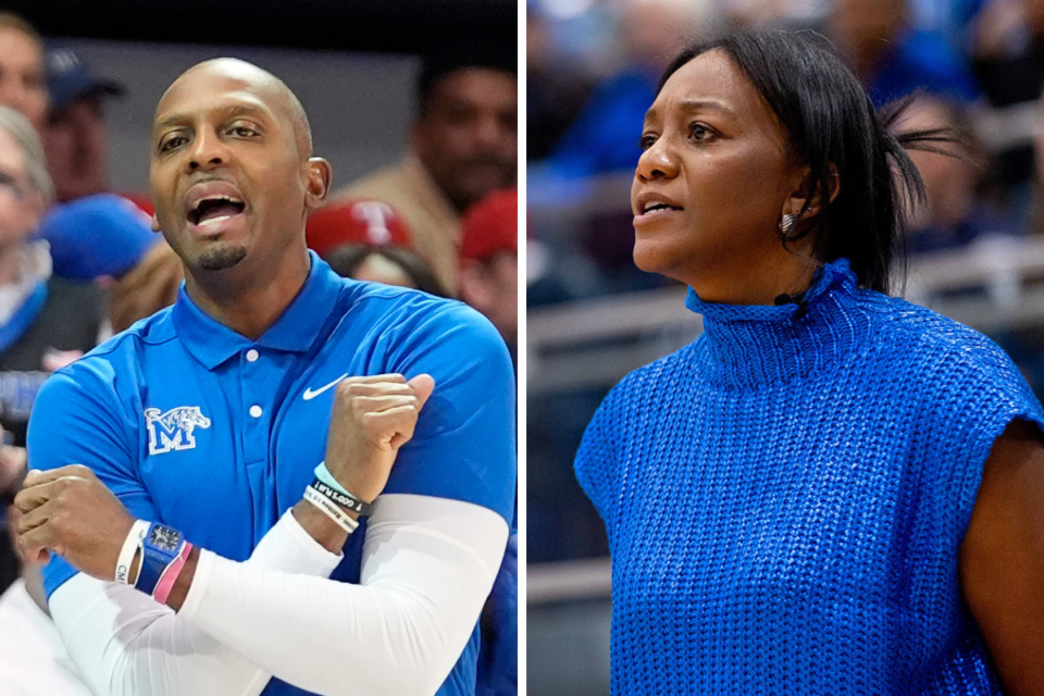 <strong>Memphis coach Penny Hardaway, left, and Tigers coach Alex Simmons, right.</strong> (LM Otero, Ryan Beatty/AP Photo file, The Daily Memphian file)