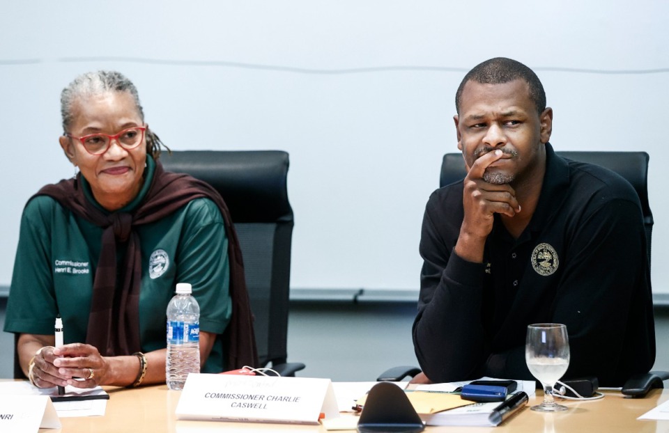 <strong>&ldquo;I understand what the clerk is saying,&rdquo; said Commissioner Henri Brooks, left. &ldquo;But I need for the administration to tell me if she has the money to do what she wants to do.&rdquo; Commissioner Charlie Caswell Jr. is at right.</strong> (Mark Weber/The Daily Memphian file)