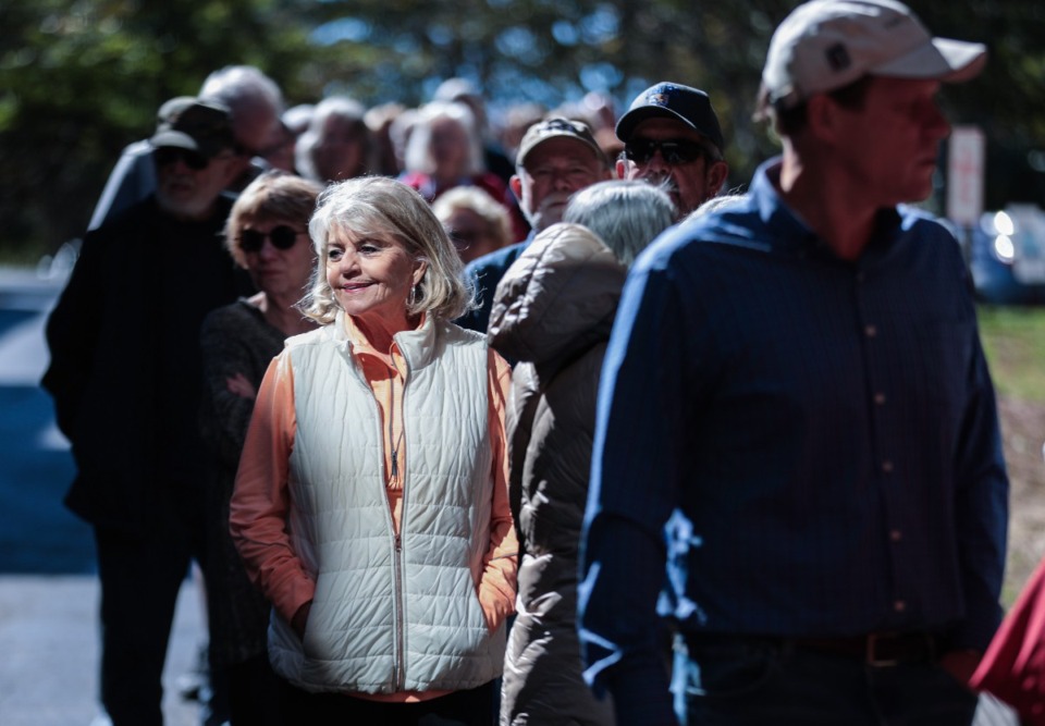 <strong>Voters line up at the Second Baptist Church in East Memphis on the first day of early voting in Tennessee Oct. 16, 2024.</strong> (Patrick Lantrip/The Daily Memphian)