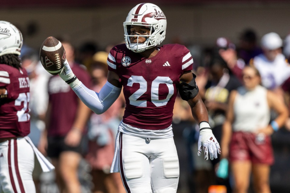 <strong>Mississippi State safety Isaac Smith (20) is the SEC&rsquo;s top tackler with 56 stops (24 solo) and an average of 11.2 per contest despite not playing against Texas because of an injury sustained against Florida.</strong> (Vasha Hunt/AP File)