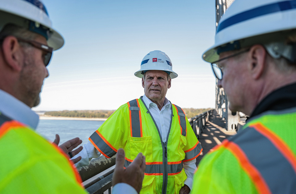 <strong>&ldquo;We need a new bridge. You can walk across that bridge,&rdquo; Tennessee Gov. Bill Lee said about the Memphis-Arkansas Bridge. &ldquo;And it needs to be replaced. It&rsquo;s been a long, long time.&rdquo;</strong>&nbsp;(Patrick Lantrip/The Daily Memphian)