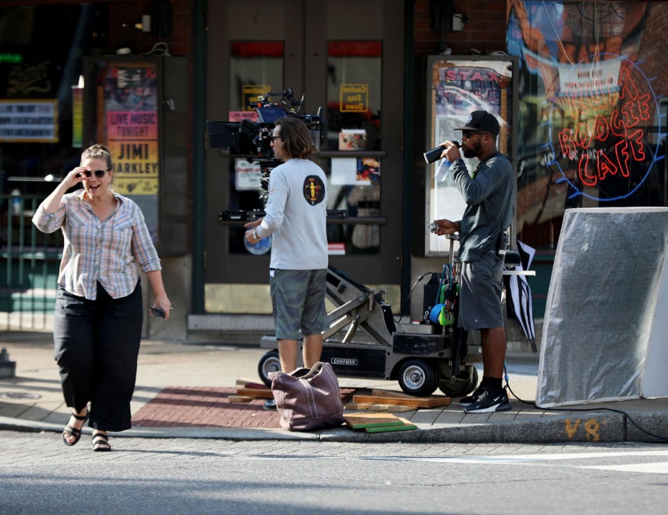 <strong>Film crews for the new NBC drama &ldquo;Bluff City Law</strong>&rdquo;&nbsp;<strong>descended on Beale Street Monday, Aug. 19, to shoot a scene inside Rum Boogie Cafe. The Economic Development Growth Engine for Memphis and Shelby County approved incentives Wednesday, Aug. 21, for the filming of the TV series in Memphis.</strong> (Patrick Lantrip/Daily Memphian)