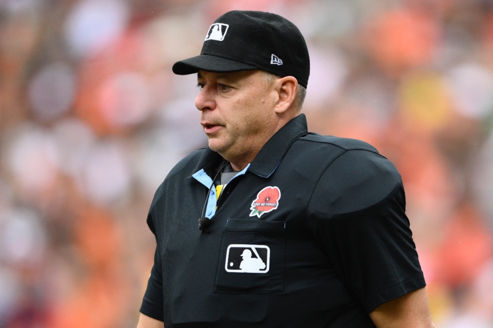 <strong>Home plate umpire Andy Fletcher will be behind the plate of Saturday&rsquo;s Game 2 of the World Series between the Los Angeles Dodgers and New York Yankees.</strong> (AP File Photo/Nick Wass)