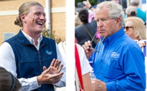 <strong>Noah Nordstrom (left) and Mark White both are campaigning Saturday, Oct. 26 for the State House District 83 seat that is currently held by White.</strong> (Greg Campbell/Special to The Daily Memphian)