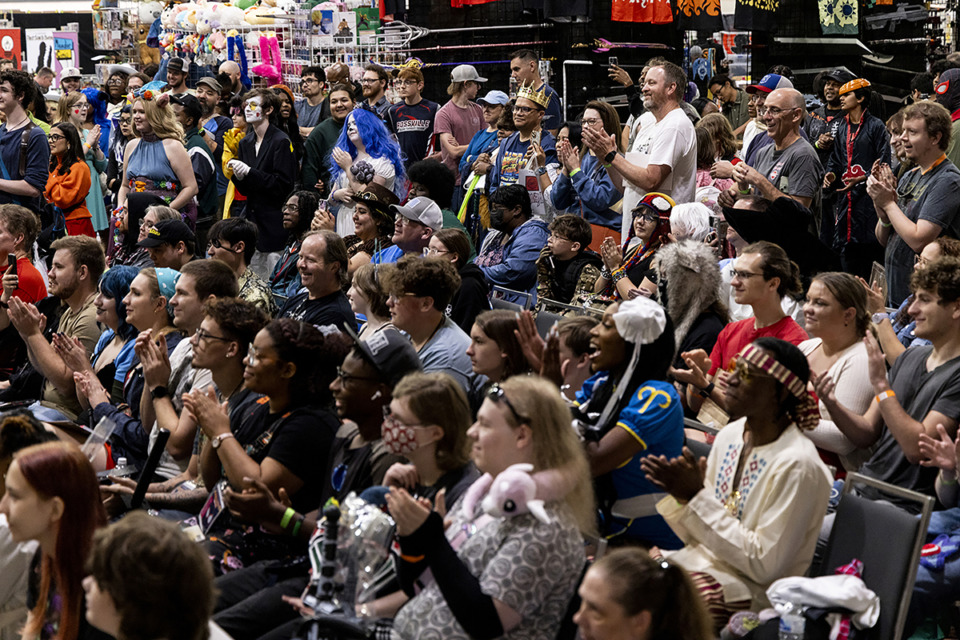 <strong>People watch during a cosplay contest during the Memphis Comic Expo on Saturday, Oct. 26, at the Renasant Convention Center.</strong> (Brad Vest/Special to The Daily Memphian)