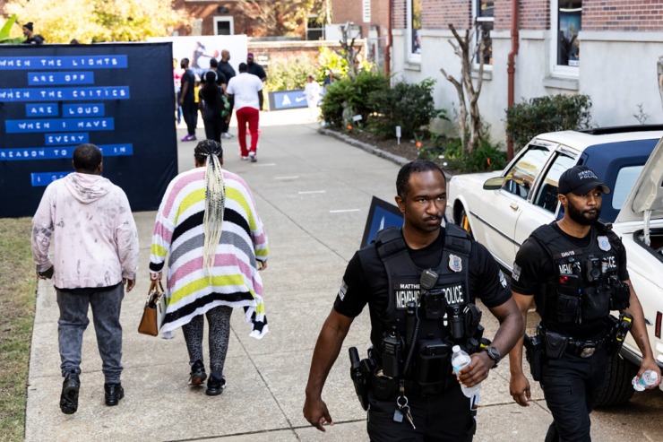 <strong>Folks arrive at Snowden School in Midtown for &ldquo;The Get Up" block party hosted by Ja Morant and Nike Sunday, Oct. 27, 2024.</strong> (Brad Vest/Special to The Daily Memphian)