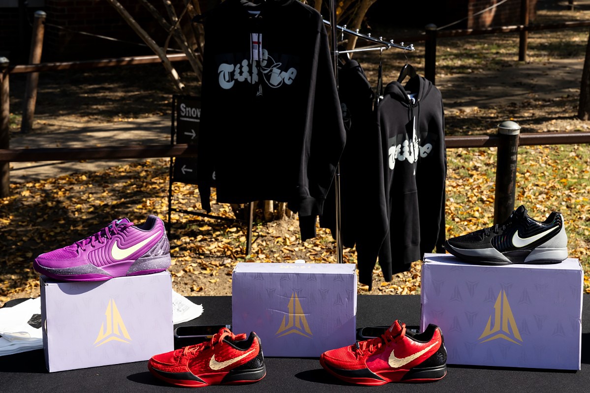 <strong>Ja Morant merchandise was available to purchase during the showcase at Snowden School on Sunday. The event was a Memphis basketball showcase and community block party.</strong> (Brad Vest/Special to The Daily Memphian)