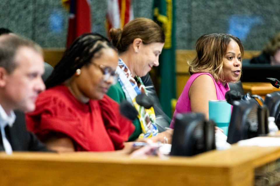 <strong>&ldquo;These are ways for us to make sure the folks in your department get what they need as well as all of those in Shelby County,&rdquo; Shelby County Commissioner Shante Avant (right) said.</strong> (Brad Vest/The Daily Memphian file)