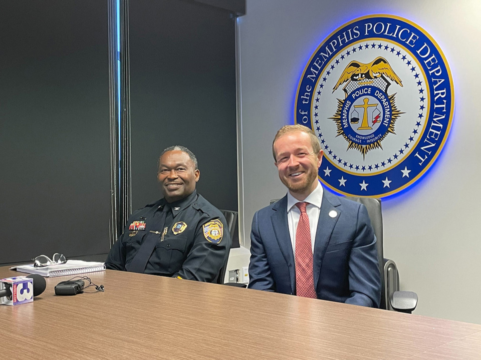 <strong>&ldquo;We want to make sure we are taking the crime drivers off the streets,&rdquo; MPD Col. Frank Winston (left) said Tuesday. Forrest Edwards is the new investigative counsel (right).</strong> (Aarron Fleming/The Daily Memphian)