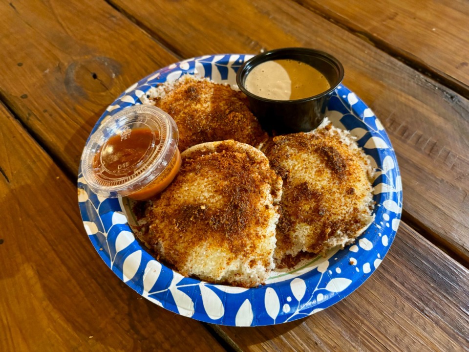 <strong>The Ghee Karam Idly at Desi Adda are savory, spicy, pillowy, buttery and surprisingly filling for $7.99.</strong> (Joshua Carlucci/Special to The Daily Memphian)