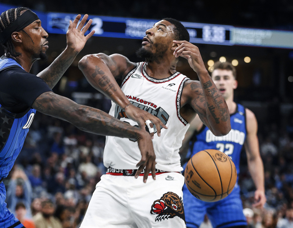 <strong>Memphis Grizzlies guard Marcus Smart (36) left Wednesday&rsquo;s game against the Brooklyn Nets after rolling his ankle. Smart has the ball stripped while driving the against Orlando Magic during action on Saturday, October 26, 2024.</strong> (Mark Weber/The Daily Memphian)