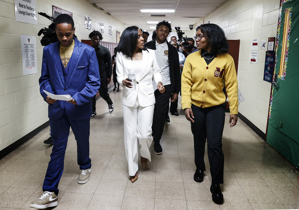 <strong>Memphis-Shelby County Schools Superintendent Dr. Marie Feagins (middle) and the schools board have decided on their focus</strong>. (Mark Weber/The Daily Memphian file)