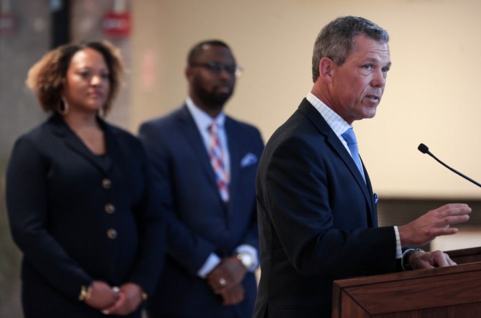 <strong>Darrell Greene speaks at a Nov. 1 press conference announcing the creation of a Type 1 diabetes screening day in Memphis.</strong> (Patrick Lantrip/The Daily Memphian)