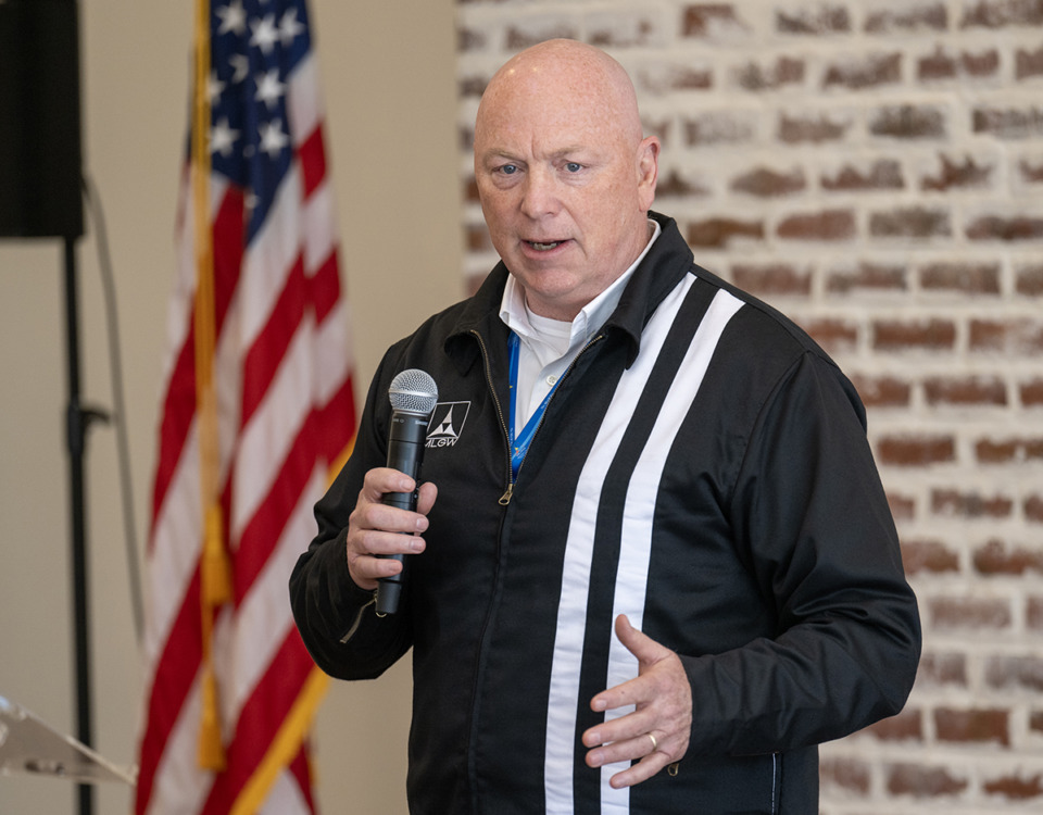 <strong>Memphis Light, Gas and Water President and CEO Doug McGowen speaks at the Arlington Chamber of Commerce luncheon March 13.</strong> (Greg Campbell/Special to The Daily Memphian)