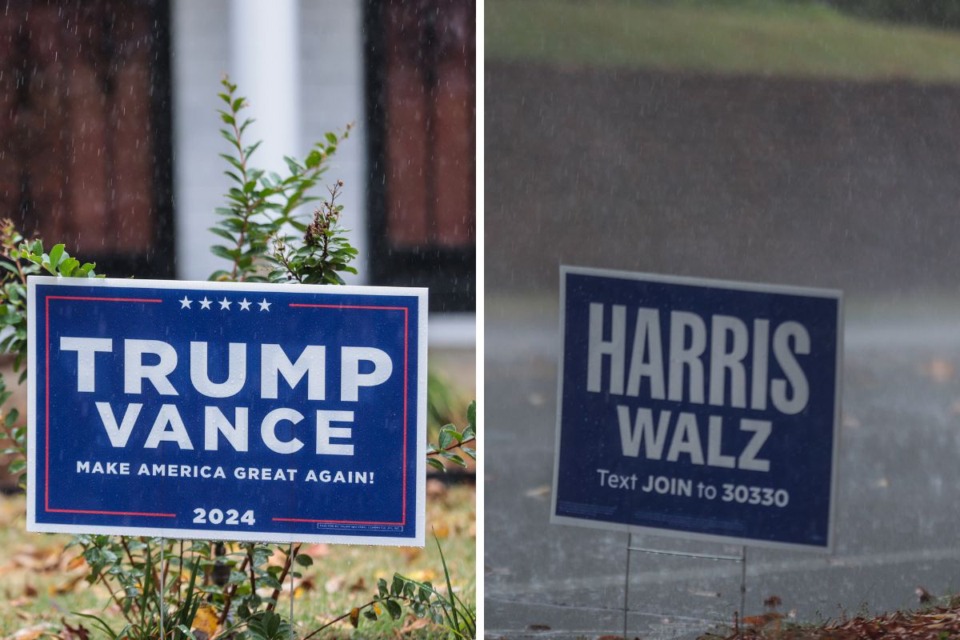 <strong>Signs for both Republican and Democratic tickets have popped up around Memphis in the run-up to Election Day.</strong> (Patrick Lantrip/The Daily Memphian)