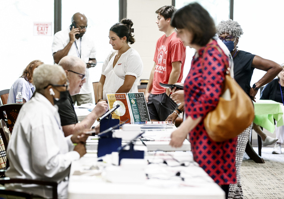 <strong>Election workers help voters cast their ballots at Second Baptist Church on Thursday, Aug. 1, 2024.</strong> (Mark Weber/The Daily Memphian file)