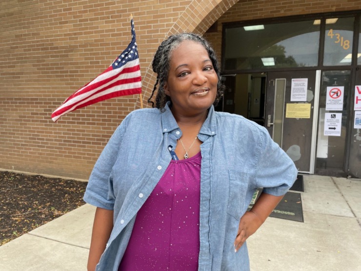 <strong>Cheryl Jones voted Democratic ticket except in the presidential race where she went with an independent candidate.</strong> (Jane Roberts/The Daily Memphian)