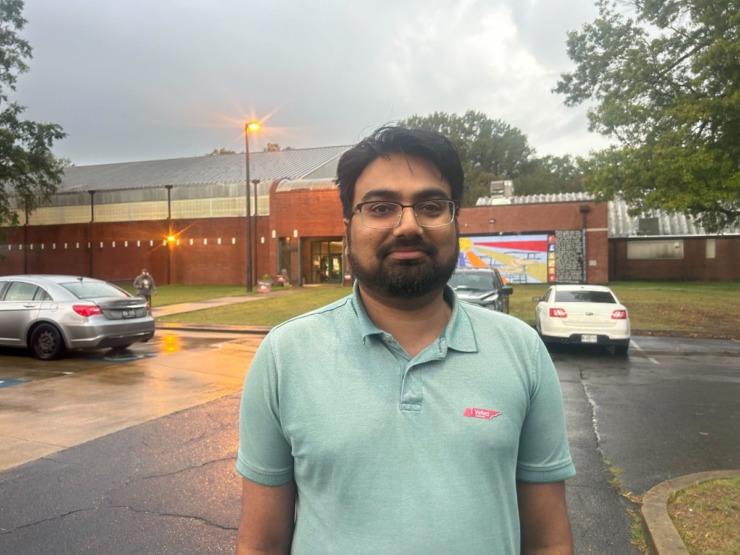 <strong>Reihan Mir, a first-time voter and emigrant from Bangladesh, voted for Kamala Harris at Davis Community Center.</strong> (Sophia Surrett/The Daily Memphian)