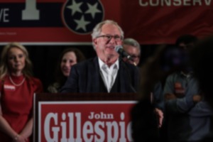 <strong>Mark White speaks at the Marriott East Republican watch party after Nov. 5, 2024.</strong> (Patrick Lantrip/The Daily Memphian)