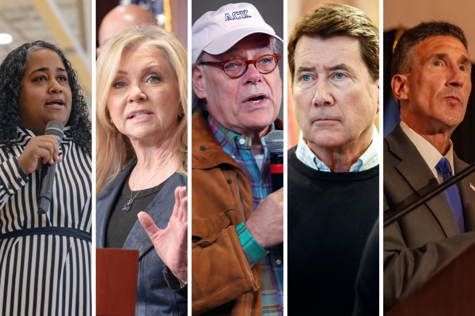 <strong>From left to right, state Senate Democratic Leader Raumesh Akbari, U.S. Sen.&nbsp;Marsha Blackburn,&nbsp;U.S. Rep. Steve Cohen, U.S. Sen.&nbsp;Bill Hagerty and&nbsp;U.S. Rep. David Kustoff.</strong> (The Daily Memphian files)&nbsp;