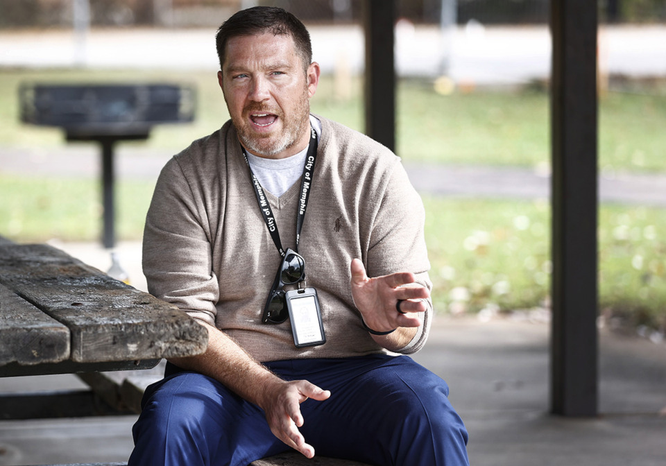 <strong>Memphis Parks Director Nick Walker discusses recent and future upgrades to Glenview Park on Friday, Nov. 1.</strong> (Mark Weber/The Daily Memphian)