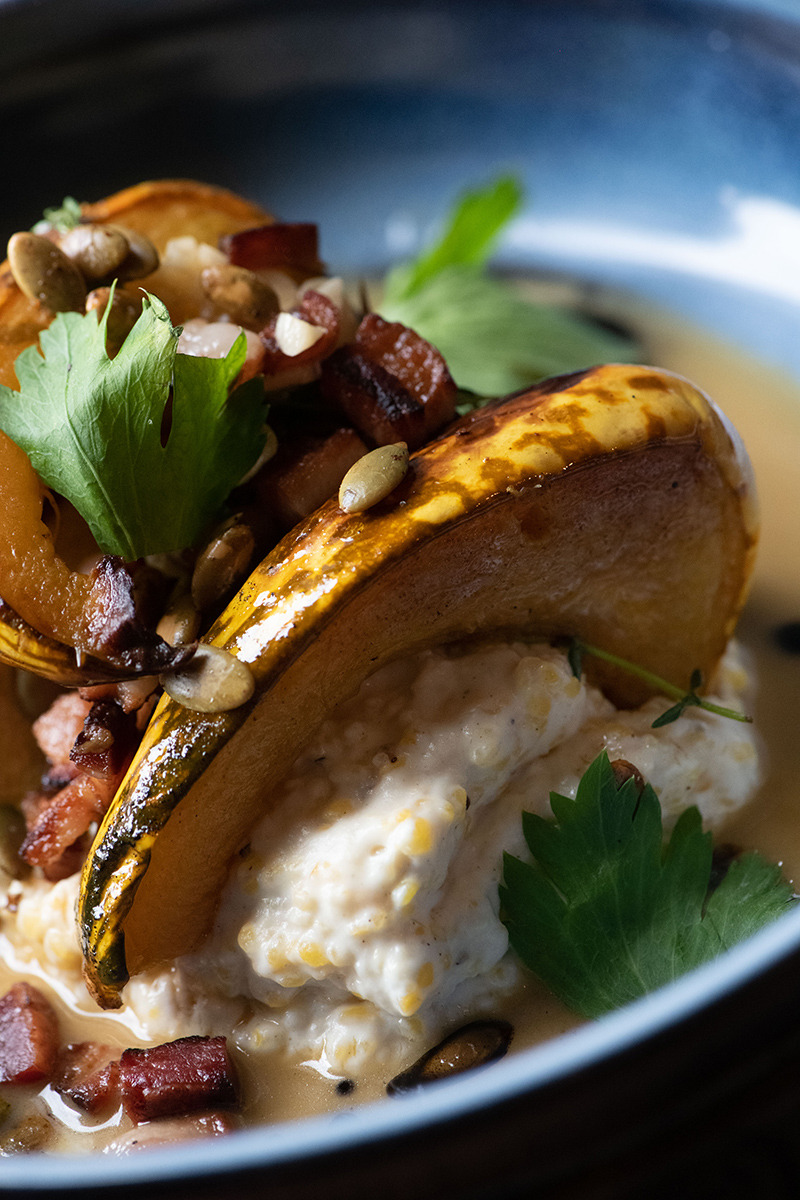 <strong>Chef Jimmy Gentry&rsquo;s signature dish is Corn Mash with Roasted Squash and Bacon Jus at The Lobbyist restaurant in Downtown Memphis.</strong> (Courtesy Jay Adkins)