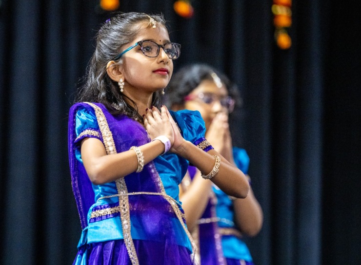 <strong>Branavi Raut, 8, is among the dancers at the IndiaFest at the Agricenter, Saturday, Nov. 9, 2024.</strong> (Greg Campbell/Special to The Daily Memphian)