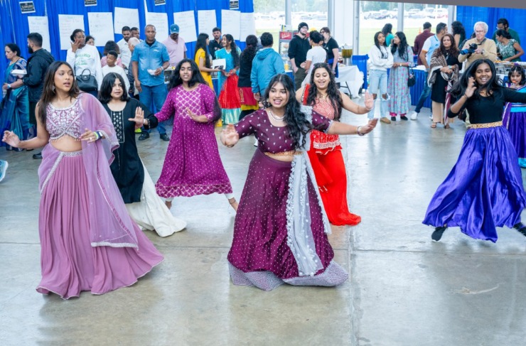 <strong>A flash mob of Indian dancers suprise the crowd at the IndiaFest with a traditional Indian dance at the Agricenter, Saturday, Nov. 9, 2024.</strong> (Greg Campbell/Special to The Daily Memphian)