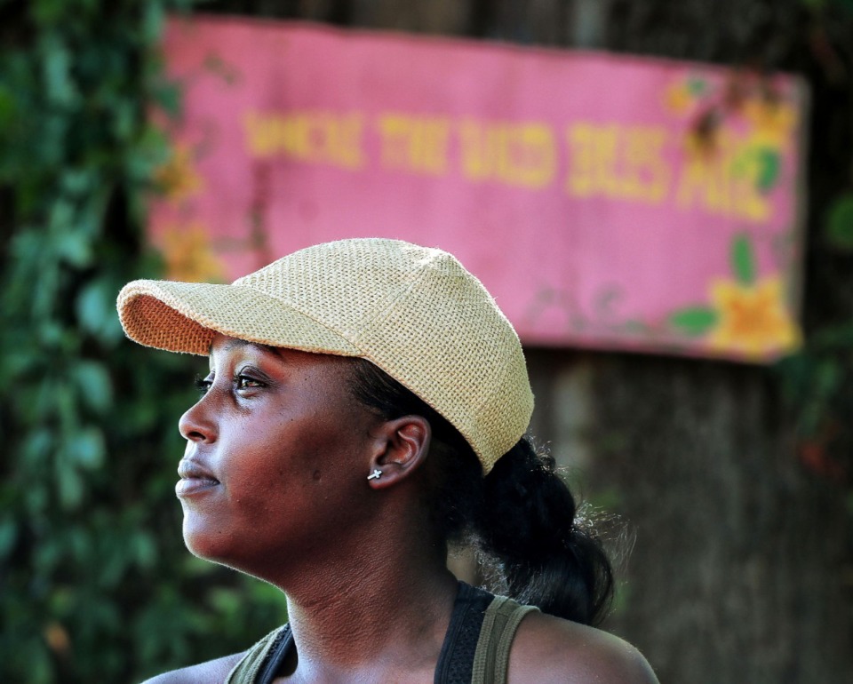 <strong>Youth Farm Manager Kenya Ghanor talks about her experience at the Girls Inc. Youth Farm in Frayser on Friday, Aug. 16, where high school-aged girls work after school and during the summers as farmers.</strong> (Jim Weber/Daily Memphian)