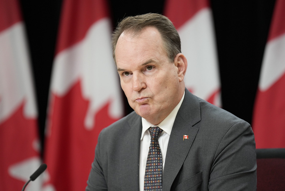 <strong>Canada Labour Minister Steven MacKinnon speaks with media during a news conference, Tuesday, Nov. 12, 2024, in Ottawa.</strong> (Adrian Wyld/The Canadian Press via AP)