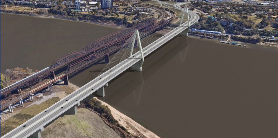 <strong>A preliminary concept rendering of the America's River Crossing Bridge which will replace the current Interstate 55 Bridge</strong>. (Courtesy TDOT)