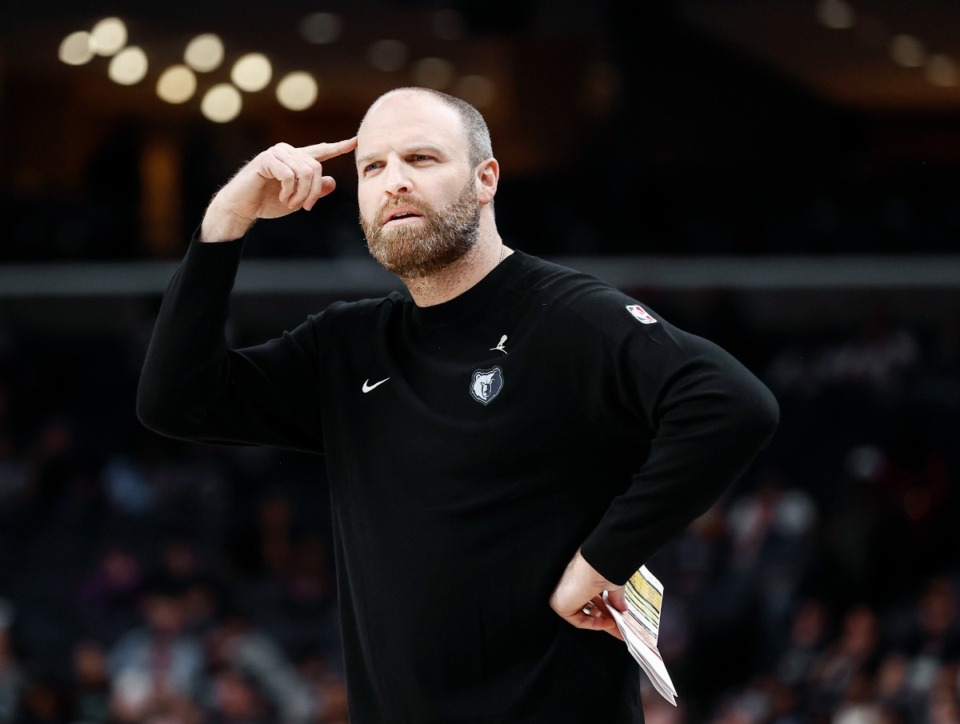 <strong>Memphis Grizzlies head coach Taylor Jenkins during action against the Brooklyn Nets on Wednesday, Oct. 30, 2024.</strong> (Mark Weber/The Daily Memphian file)