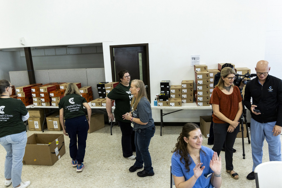 <strong>Campbell Clinic Foundation&rsquo;s annual Our Hearts to Your Soles provided 100 Memphis Union Mission clients with individualized care from Campbell Clinic foot and ankle specialists as well as socks, shoes and care packages.</strong> (Brad Vest/Special to The Daily Memphian)