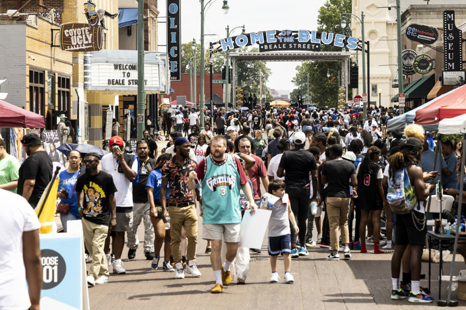 <strong>A crowd gathers on Beale Street for 901 Day on Sept. 1, 2024.</strong> Brad Vest/Special to The Daily Memphian)