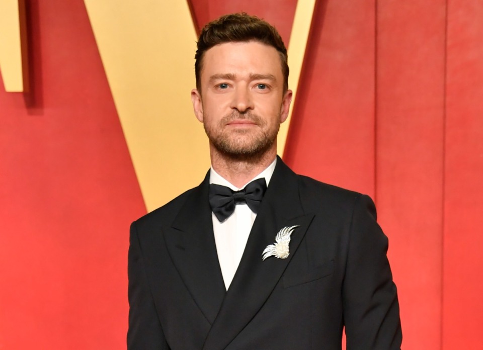 <strong>Justin Timberlake appears at the Vanity Fair Oscar Party in Beverly Hills, Calif., on March 10, 2024.</strong> (Evan Agostini/Invision/AP, File)