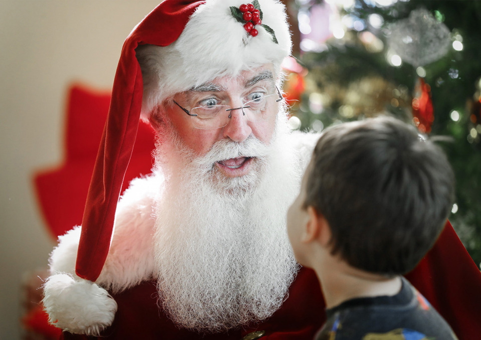 <strong>Richard Overman aka &ldquo;Santa Rick&rdquo; will arrive in a 2025 red Corvette for the Bartlett Market and Festivities event.&nbsp; &ldquo;Santa Rick&rdquo; reacts to a child&rsquo;s Christmas gift wish.</strong> (Mark Weber/The Daily Memphian)